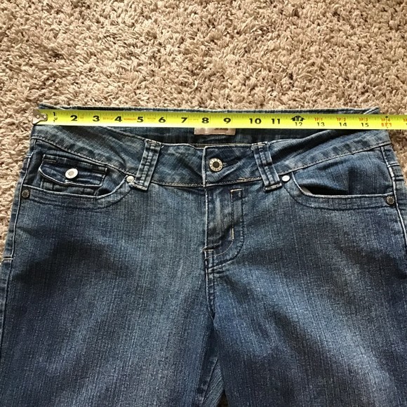 Saza Women's Jeans Size 9 Back Pocket Flaps Denim Minimal Factory Distressing - Picture 7 of 12